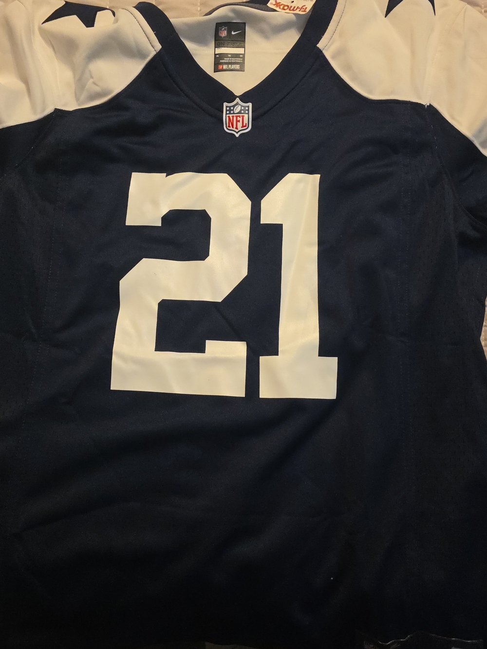 Nike Dallas NFLWomen’s Navy & White #21 Football Jersey